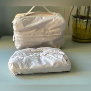 Rare Beauty by Selena Gomez Puffy Toiletry Bag Bundle in Soft Peach Pink